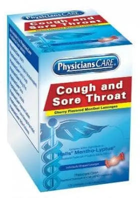 FIRST AID ONLY - PhysiciansCare Cherry Flavor Cough & Throat Lozenges, 125x1/box, Replaces H452 - Becker Safety and Supply